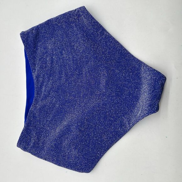 Mikoh Kano Muliki Metallic Blue Bikini Swimsuit Top SMALL High Wasit Bottoms XS - Picture 4 of 8